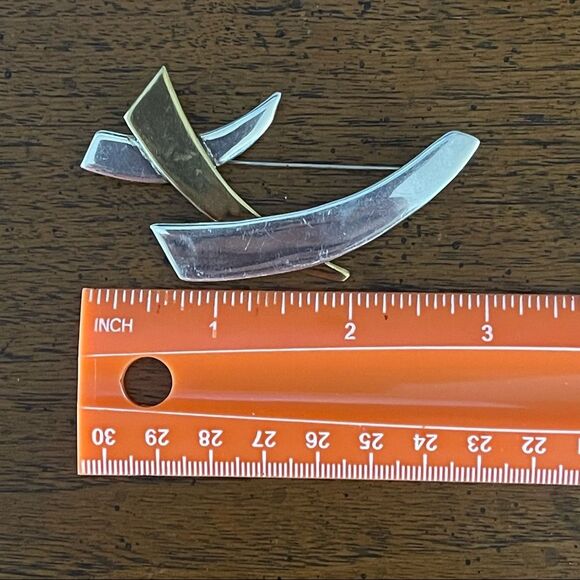 Vintage Mexico TD-62 925 Sterling Silver Brooch Pin Womens Jewelry Minimalist - Picture 5 of 6